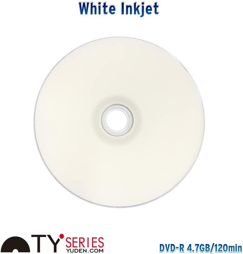 PlexDisc TY Series DVD-R 16X 4.7GB White Inkjet Hub Printable Blank Discs – 50 Pack Cake Box (FFP), Writable and Recordable Media for Data, Video, and Audio - Image 2